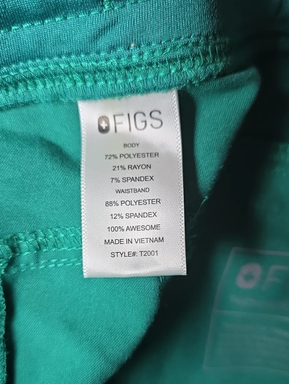 FIGS T2001  Axim Cargo Scrub Pants Hunter Green Mens LG